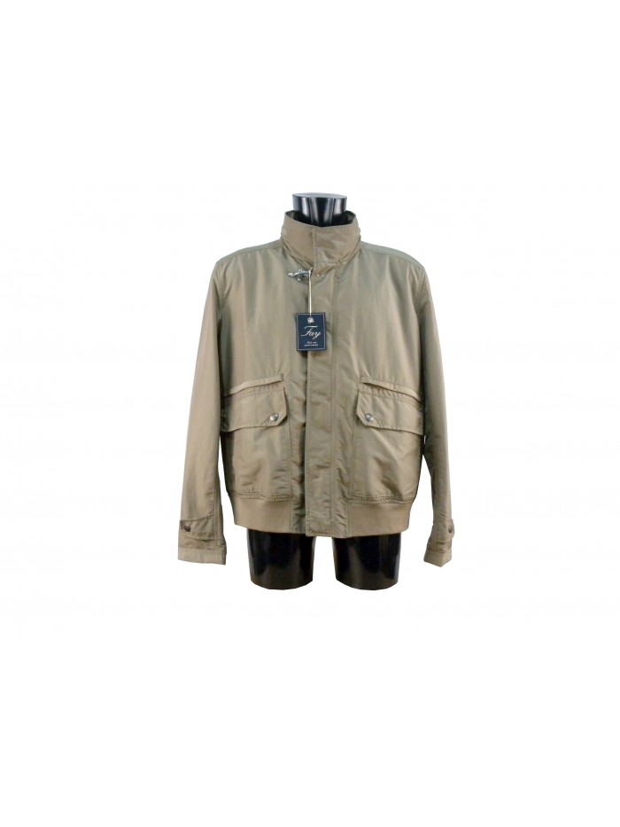 Men's high-necked jacket with hook, 4 outside pockets with buttons / zip Men's high-necked jacket with hook, 4 outside pockets with buttons / zip