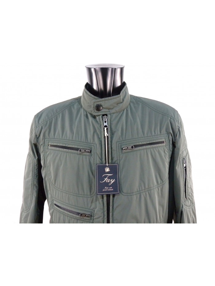 Men's high-necked jacket with button, 5 external pockets