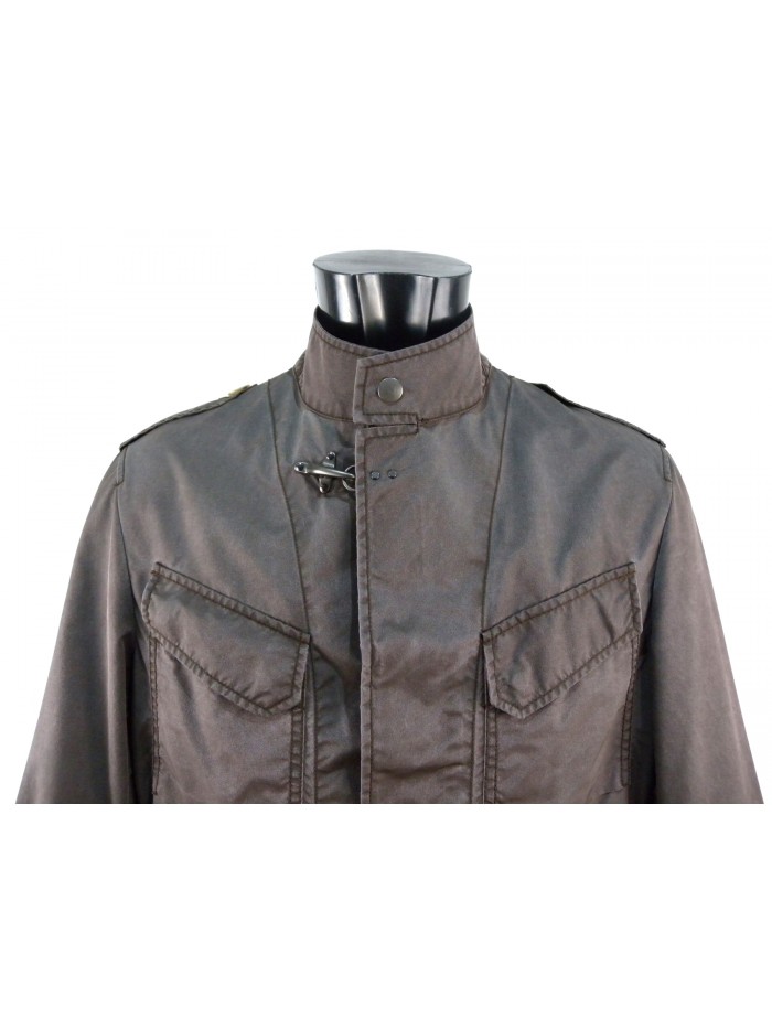 Sahariana men's high-necked jacket with snap button