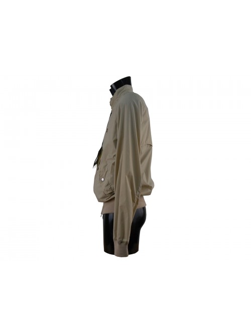 Lightweight high-necked men's jacket with buttons, 2 pockets with buttons