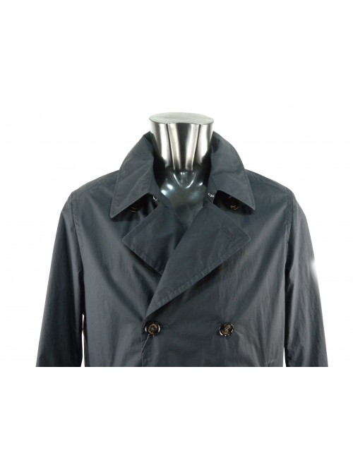 Men's double-breasted jacket, buttoned cuff and bottom pockets