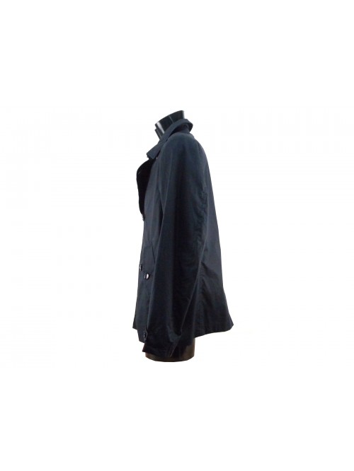 Men's double-breasted jacket, buttoned cuff and bottom pockets