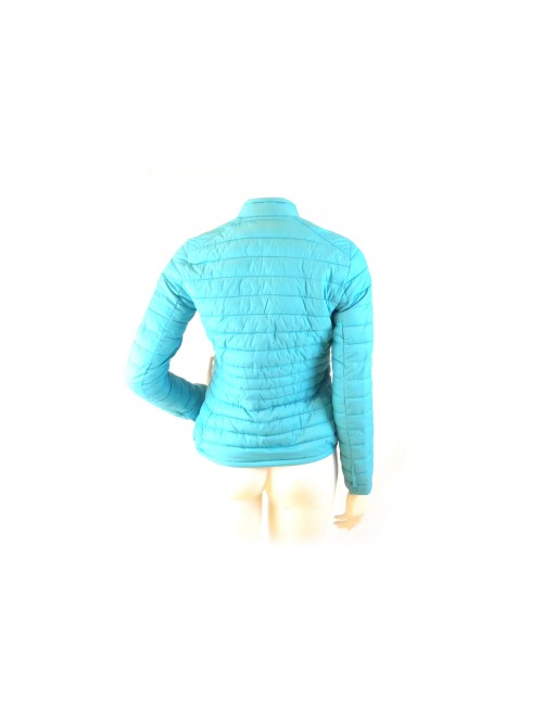 Woman down jacket lightweight jacket, round neck with button
