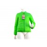 Woman Down Jacket 100gr with zip and button closure.