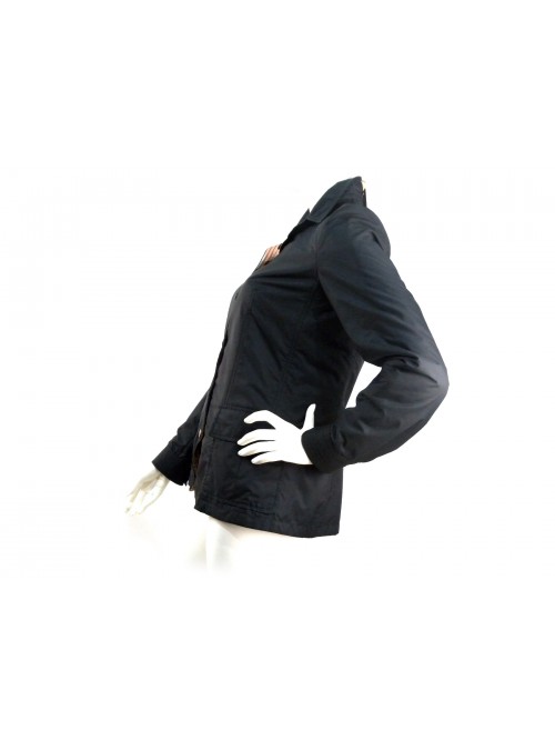 Flared women's jacket, patterned lining with light padding