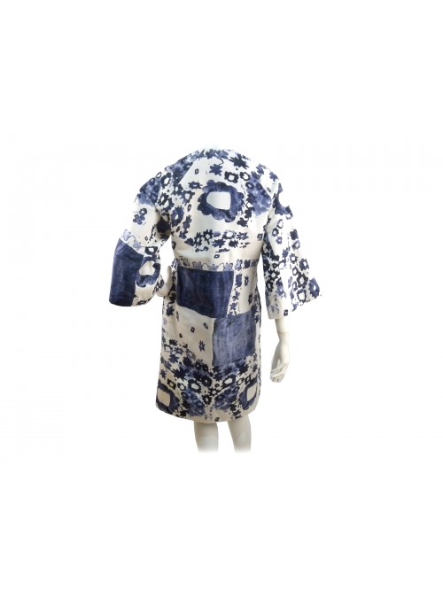 Jacket Woman long duster at the knee, around the neck