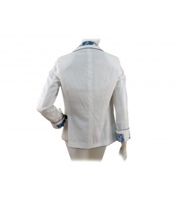 Woman jacket without buttons, floral decoration inside on silk lining 2