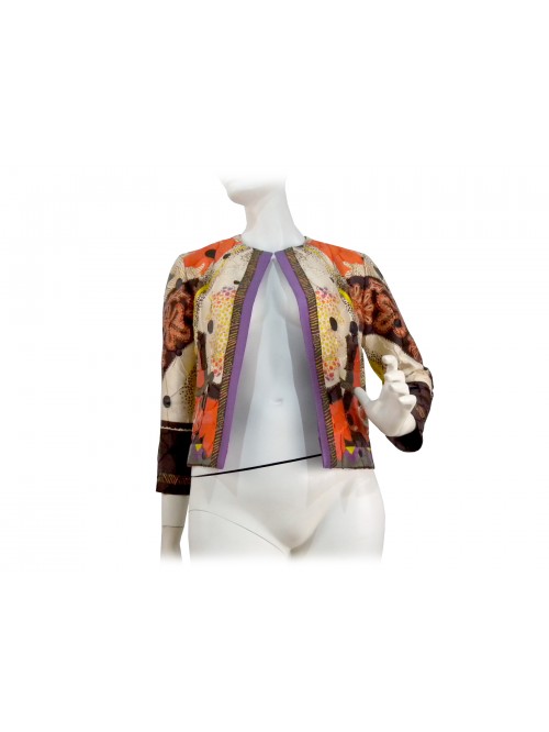 Women's jacket lined without buttons, fabric with effect Women's jacket lined without buttons, fabric with effect