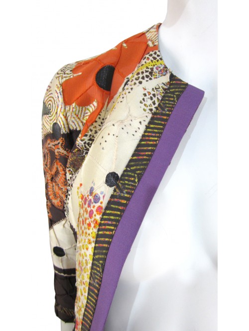 Women's jacket lined without buttons, fabric with effect