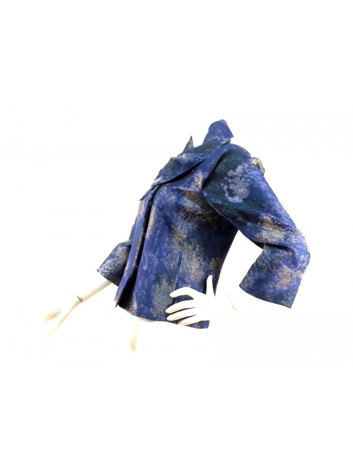 Giacca Donna svasata corta con collo largo e manica 3/4