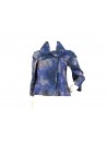 Woman short flared jacket with wide collar and 3/4 sleeve