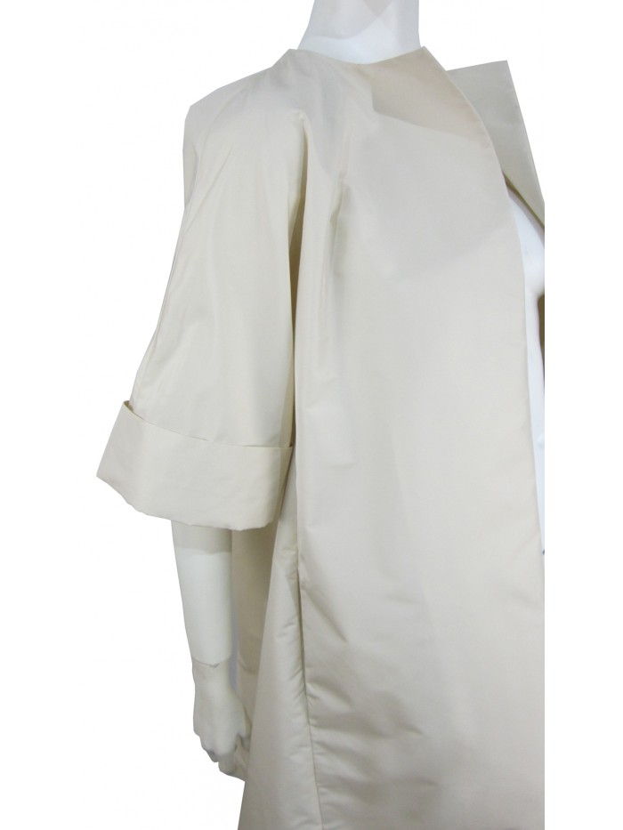 Woman jacket with open Taffeta effect, back bending and 3/4 sleeves