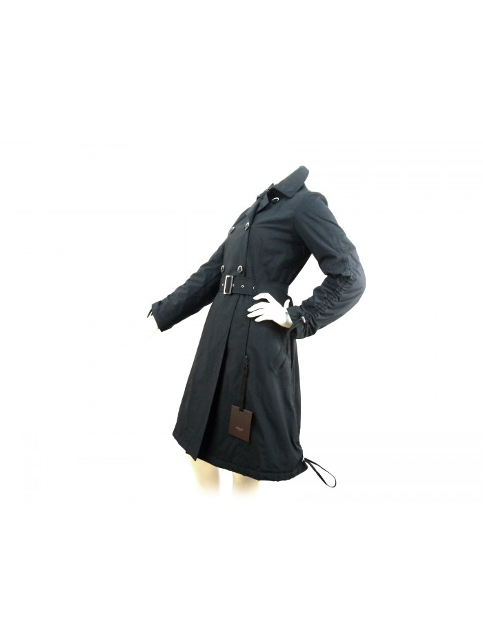 Giacca Donna trench lunghezza ginocchio con cintura a fibbia regolabile,