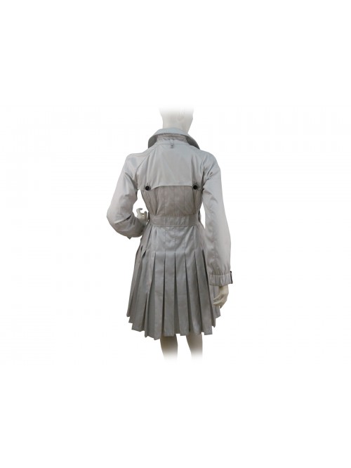 Women's knee length trench jacket with buckle belts