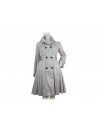 Women's knee length trench jacket with buckle belts