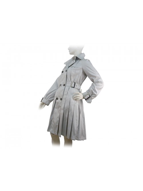 Women's knee length trench jacket with buckle belts