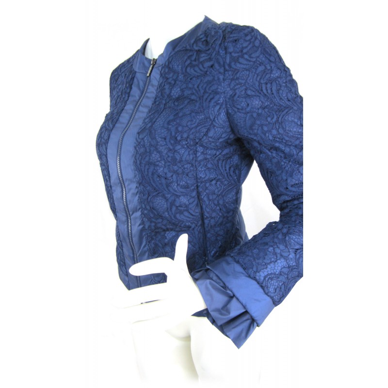 Woman jacket Lace effect jacket with lace around sleeve sleeves.