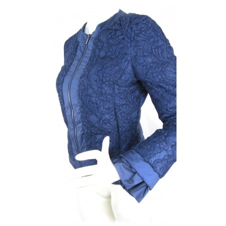Woman jacket Lace effect jacket with lace around sleeve sleeves.