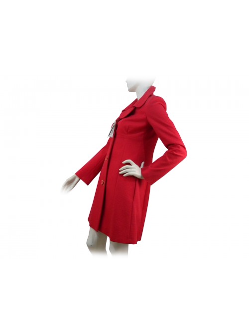 Women's piquet dust jacket, flower petals neck, single-breasted model