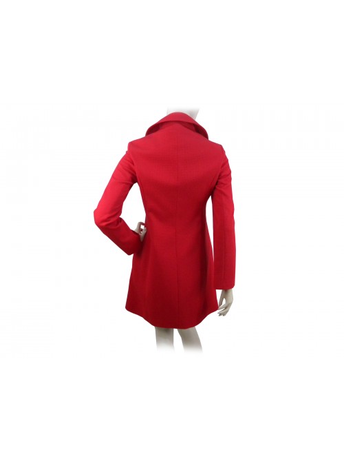 Women's piquet dust jacket, flower petals neck, single-breasted model