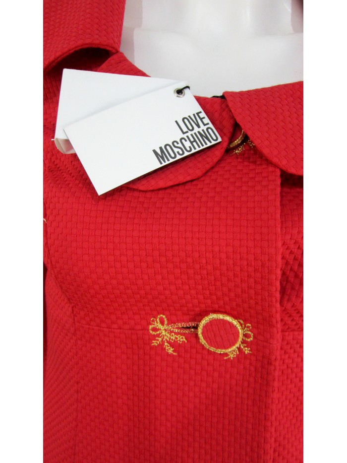 Giacca Donna Spolverino piquet, collo petali fiore,