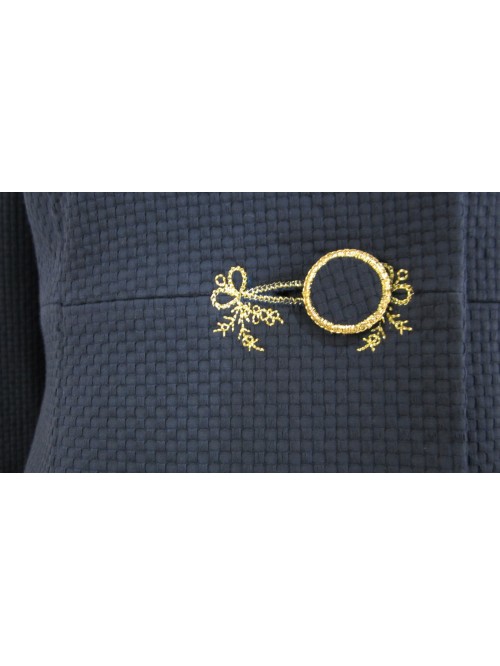 Giacca Donna Spolverino piquet, collo petali fiore