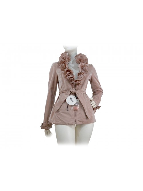 Women's jacket with rouge and waist belts and knotted cuffs, Women's jacket with rouge and waist belts and knotted cuffs,