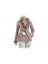 Women's jacket with rouge and waist belts and knotted cuffs,
