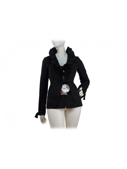 Women's jacket with rouge and waist belts and knotted cuffs, Women's jacket with rouge and waist belts and knotted cuffs,