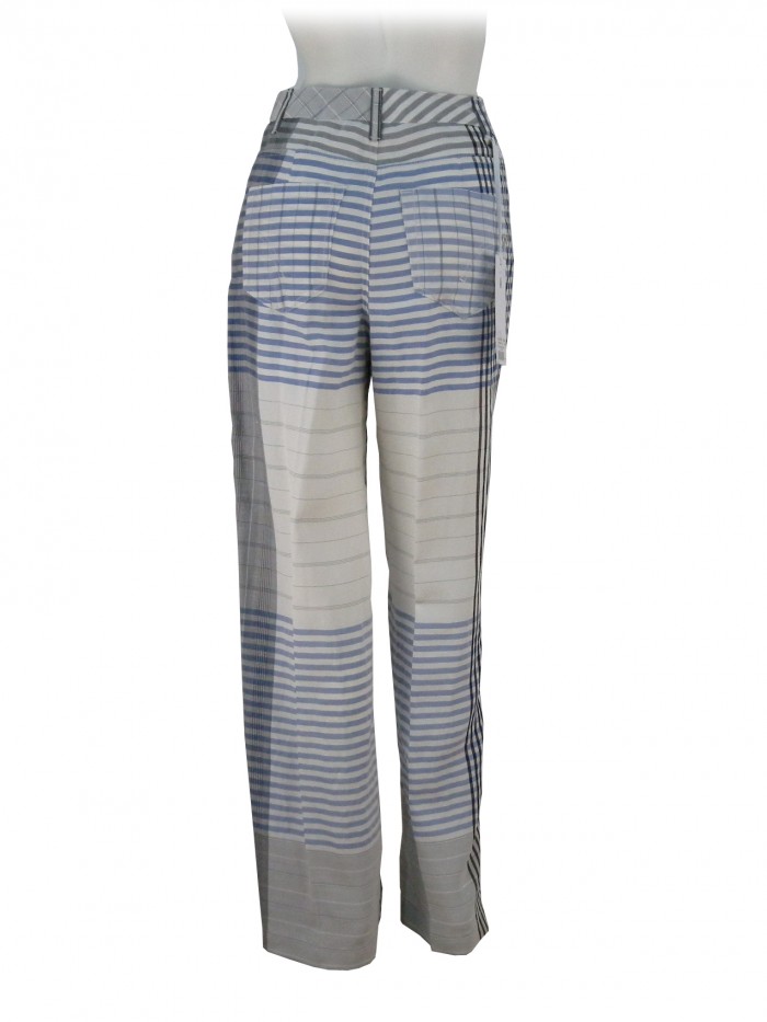 Pantalone Donna Bardoline gamba larga, vita alta con righe