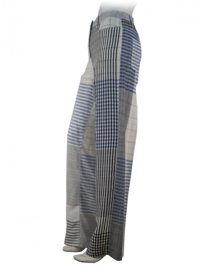 Woman trousers Bardoline wide leg, high waist with stripes