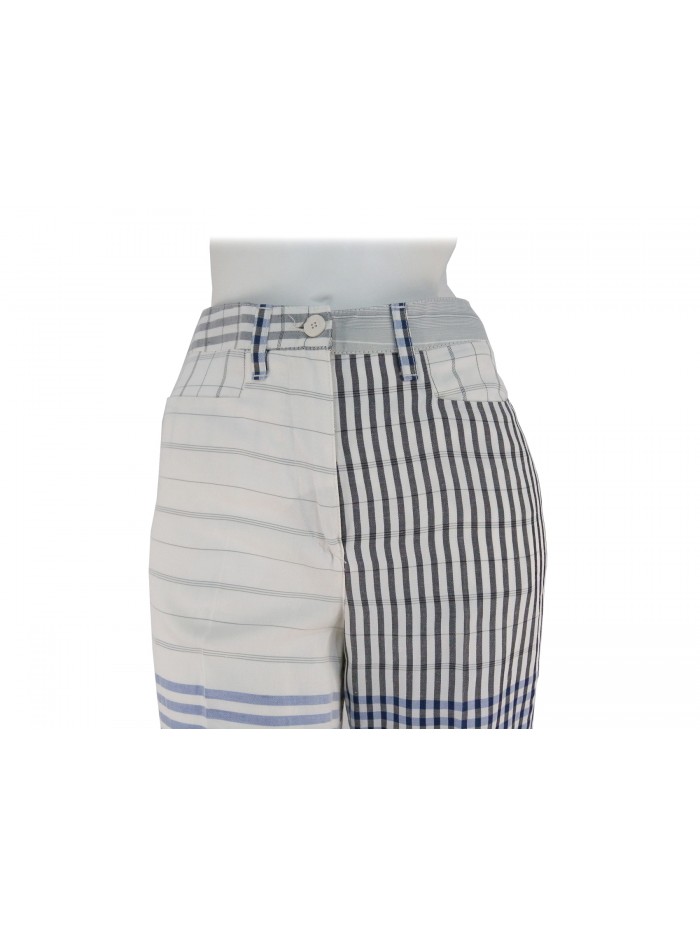 Pantalone Donna Bardoline gamba larga, vita alta con righe