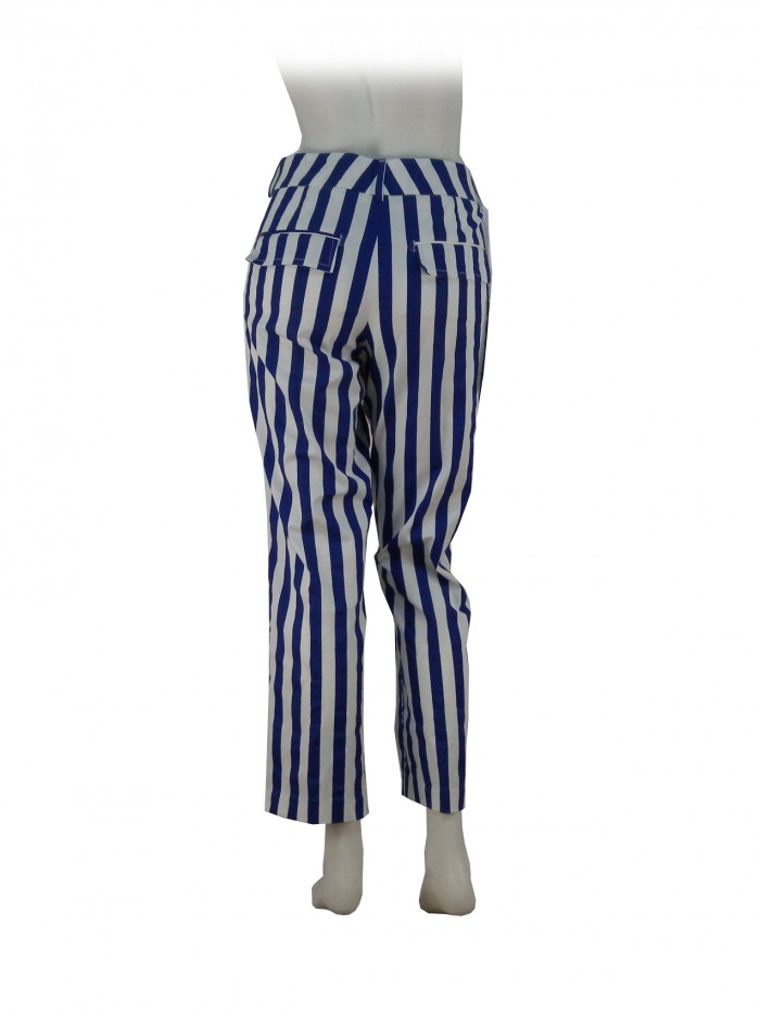 Pants Myay woman wide leg, high waist with wide vertical stripes