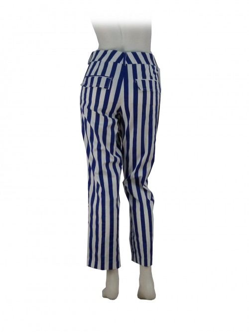 Pants Myay woman wide leg, high waist with wide vertical stripes