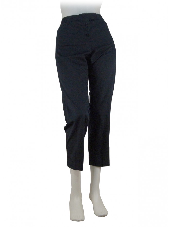 Pantalone Donna Marteen modello Capri, vita alta, patta con 3 bottoni Pantalone Donna Marteen modello Capri, vita alta, patta con 3 bottoni