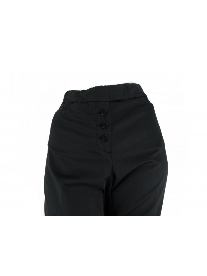 Pantalone Donna Marteen modello Capri, vita alta, patta con 3 bottoni