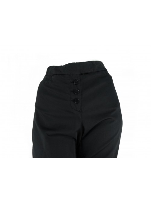 Pantalone Donna Marteen modello Capri, vita alta, patta con 3 bottoni