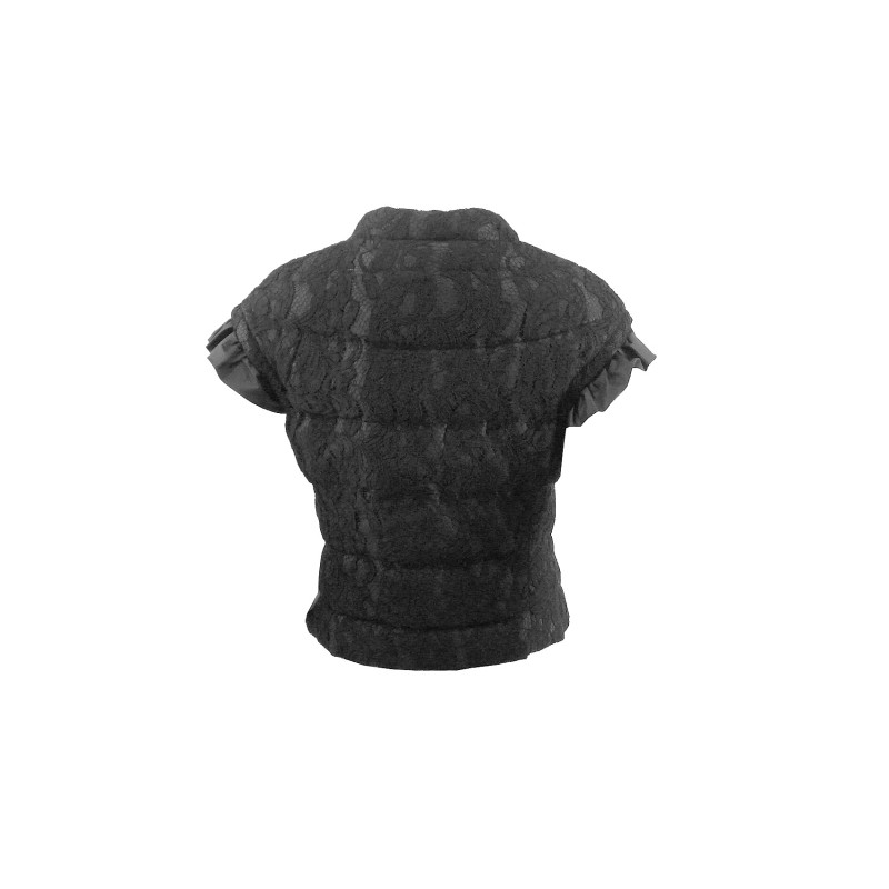 Women's Vest Jacket with lace effect with volants around the sleeve.