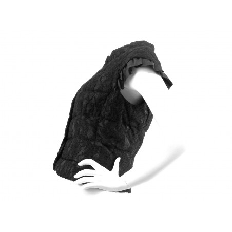 Gilet Donna Jacket effetto pizzo con volants giro manica.