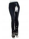 Jeans Donna modello a zampa, vita regolare, vestibilità slim con fiori