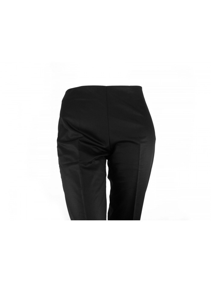 Trousers Woman slim fit with side zipper, sateen