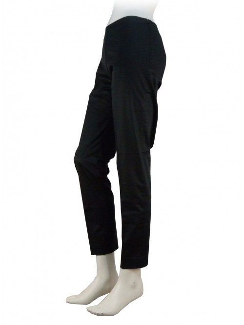 Trousers Woman slim fit with side zipper, sateen