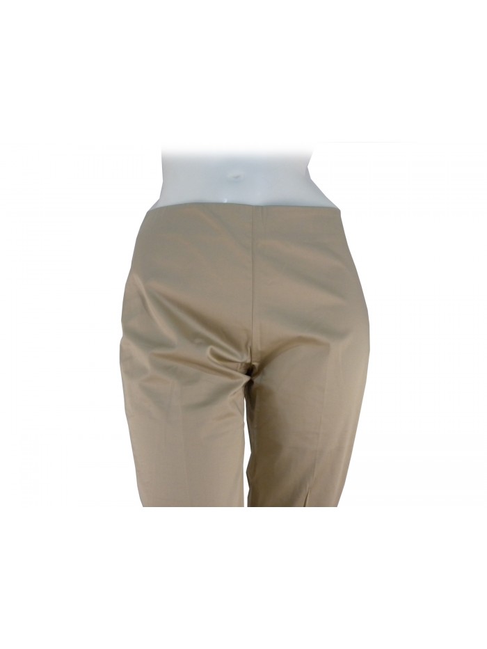 Trousers Woman slim fit with side zipper, sateen