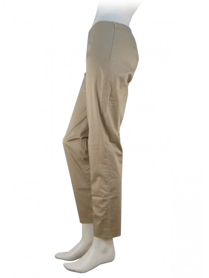 Pantalone Donna vestibilità slim con cerniera laterale, rasatello