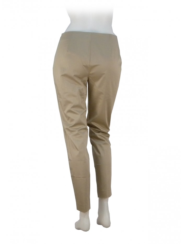 Pantalone Donna vestibilità slim con cerniera laterale, rasatello