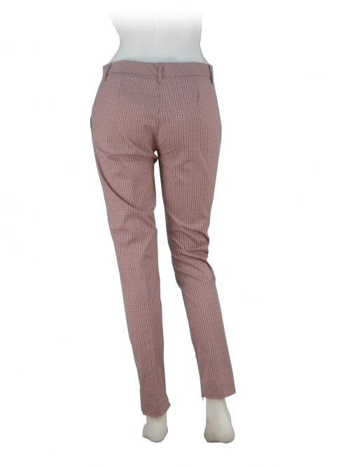 Pantalone Donna tasche modello americano, fantasia a quadretti,