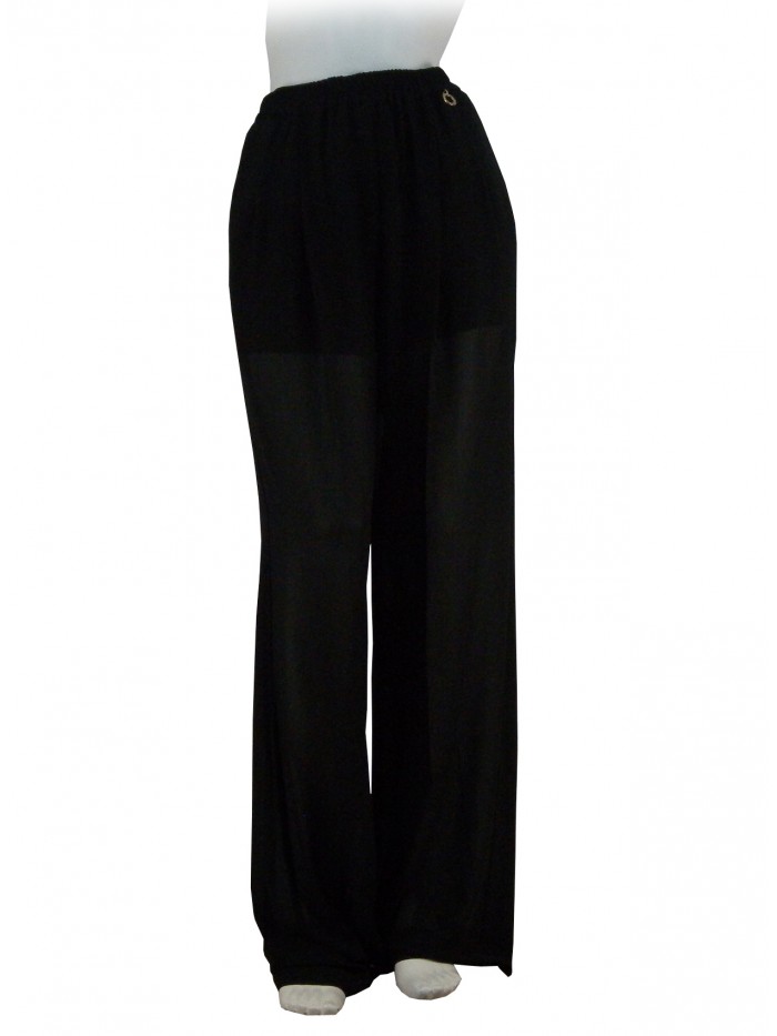 Pantalone Donna Byron, vita elastica, modello gamba a palazzo. Pantalone Donna Byron, vita elastica, modello gamba a palazzo.