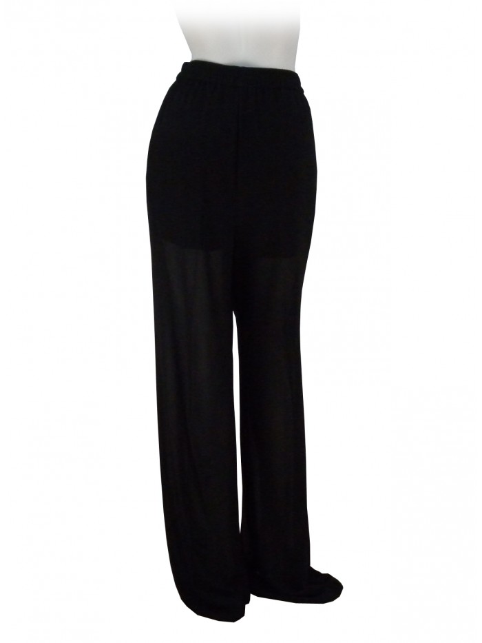 Woman Byron trousers, elastic waist, leg model building.