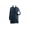 Raincoat Woman knee length shirt collar and concealed buttons.