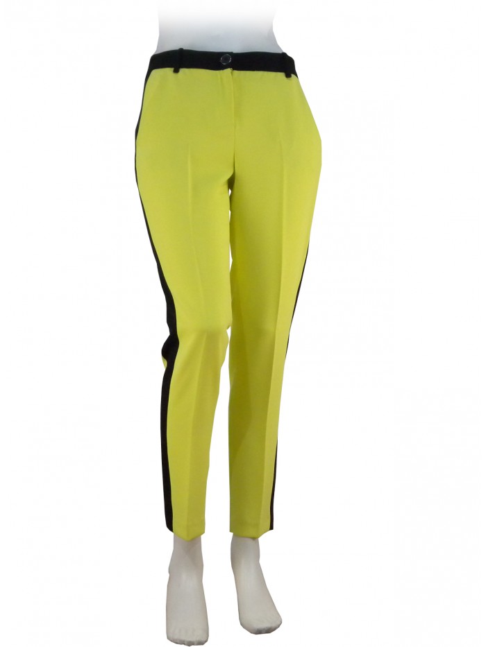 Pantalone Donna Lubars, con cinta e banda gamba laterale a contrasto nera Pantalone Donna Lubars, con cinta e banda gamba laterale a contrasto nera